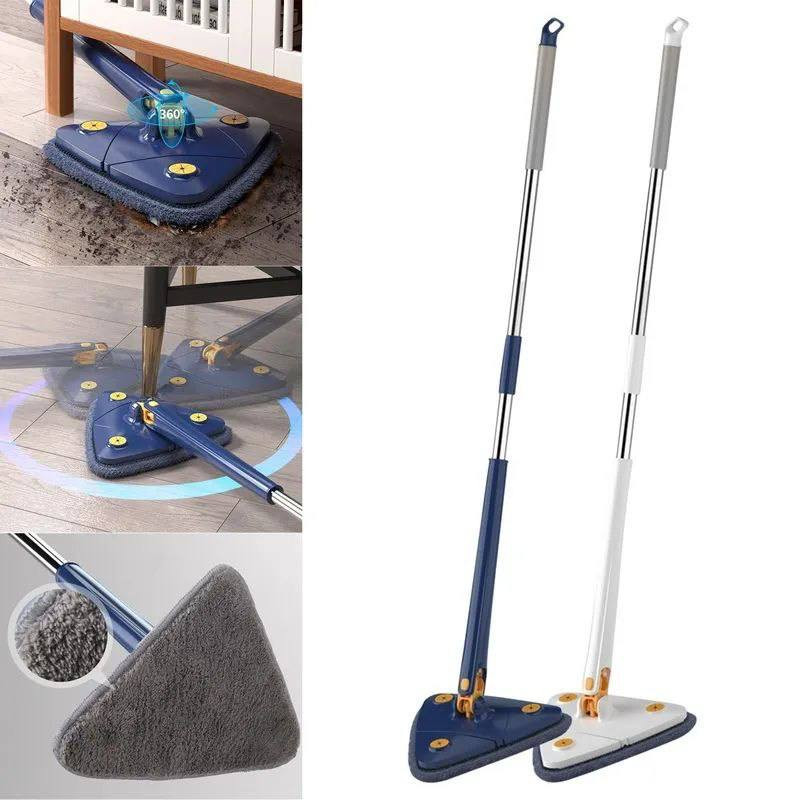 Balai de Nettoyage Réglable Rotative à 360, Mop de Nettoyage Triangulaire