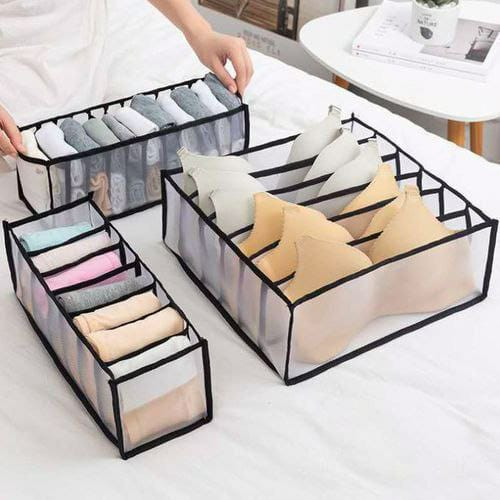 3 pieces organisateur de sous-vêtements multi-grilles, organisateur vetement