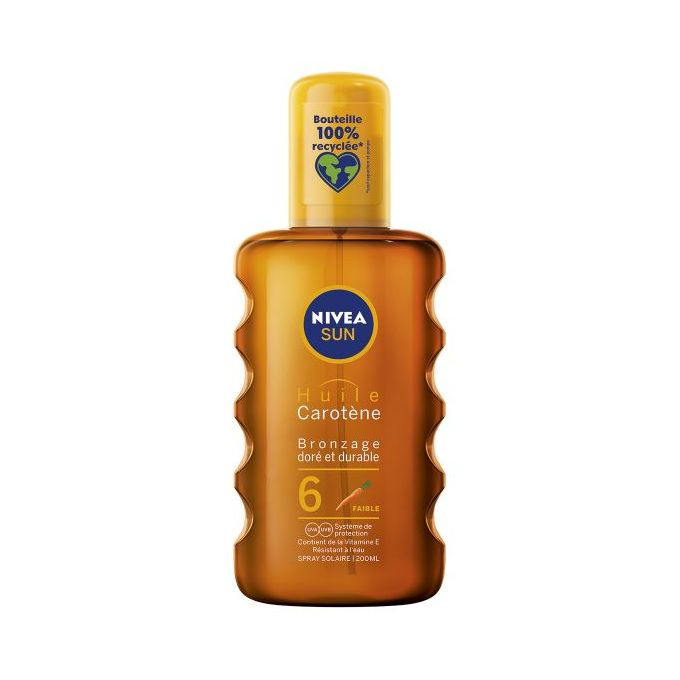 NIVEA SUN Carotène- Huile Protectrice en spray Bronzage Intense - SPF 6 - 200ml