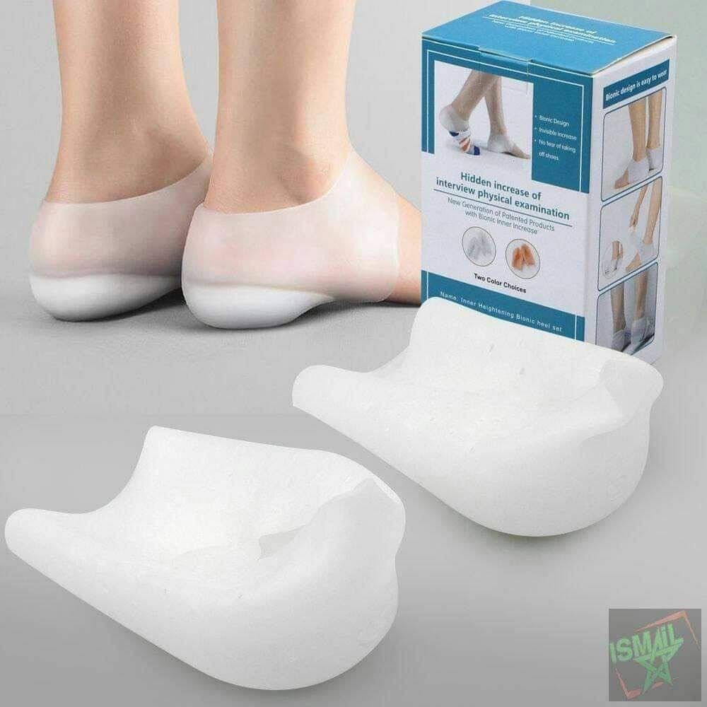 2 Chaussettes à talon en silicone haut pour augmenter la taille